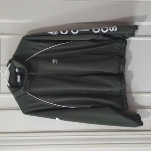 Adidas army green track jacket